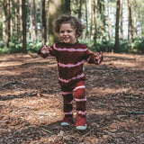 Tie Dye Stripe | Flared Legging | Maroon