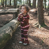 Tie Dye Stripe | Flared Legging | Maroon