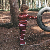 Tie Dye Stripe | Flared Legging | Maroon