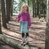 Antique Flower | Collar Top | Purple Wine