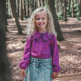 Antique Flower | Collar Top | Purple Wine