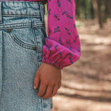 Antique Flower | Collar Top | Purple Wine
