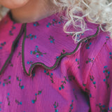 Antique Flower | Collar Top | Purple Wine