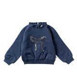 Bow | Ruffle Sweater | Insignia Blue