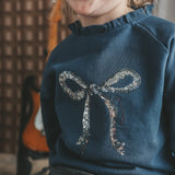 Bow | Ruffle Sweater | Insignia Blue