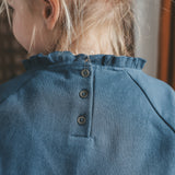 Bow | Ruffle Sweater | Insignia Blue