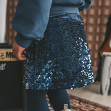 Sequin | Velvet Skirt | Insignia Blue