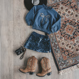 Sequin | Velvet Skirt | Insignia Blue