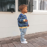 Stripe French Knit | Sweater | Bottle Green
