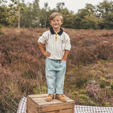 Fine Stripe | Polo Sweater | Cloud Dancer