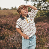 Fine Stripe | Polo Sweater | Cloud Dancer