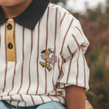 Fine Stripe | Polo Sweater | Cloud Dancer