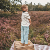 Fine Stripe | Polo Sweater | Cloud Dancer