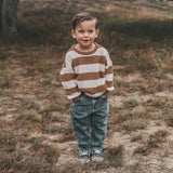 Stripe Knit | Chunky Sweater | Smoke Grey