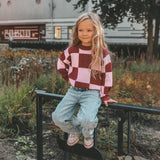 Check | Oversized Sweater | Pale Mauve