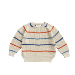 Stripe Knit | Relaxed Sweater | Oatmeal Melange