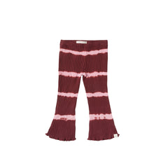 Tie Dye Stripe | Flared Legging | Maroon