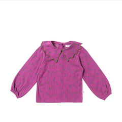 Antique Flower | Collar Top | PurpleWine