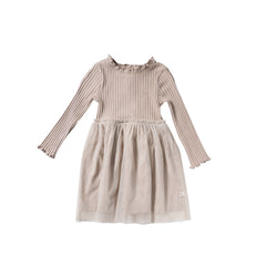 Rib Knit | Tule Dress | Oyster Gray
