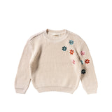 Embroidered Flowers | Sweater | Oyster Gray
