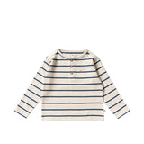 Stripe Terry | Relaxed Granddad Longsleeve | Blue Wing Tale
