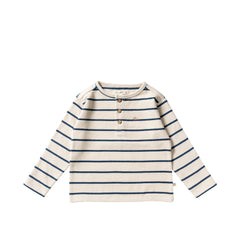 Stripe Terry | Relaxed Granddad Longsleeve | Blue Wing Tale