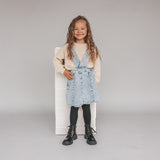 Stretch Denim | Scallop Salopette Dress | Sky Blue