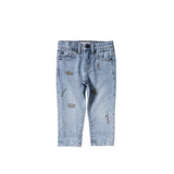 Denim | Tapered Embro Jeans | Faded Blue