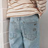 Denim | Tapered Embro Jeans | Faded Blue