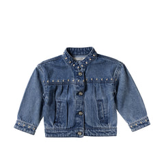 Ethnic Flower | Denim Jacket | Medium Blue