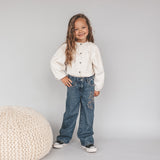Enthic Flower | Wide Leg Jeans | Medium Blue