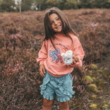 Slub Denim | Ruffle Shorts | Medium Blue
