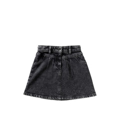 Stretch Denim | Glitter Skirt | Acid Grey