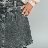 Stretch Denim | Glitter Skirt | Acid Grey