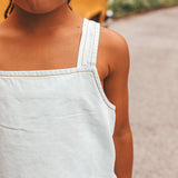 Chambray | Ruffle Singlet | Sunlit Blue
