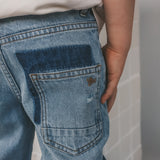 Denim Blue | Patch Tapered Jeans | Denim Blue