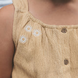 Wavy | Button Top | Desert Dust