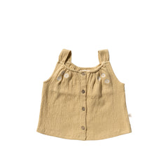 Wavy | Button Top | Desert Dust