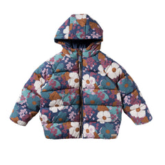 Florid Flare | Puffer Coat | Insignia Blue