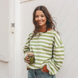Stripe French Knit | Sweater Mom | Tarragon