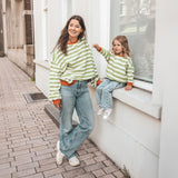 Stripe French Knit | Sweater Mom | Tarragon