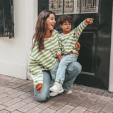 Stripe French Knit | Sweater Mom | Tarragon