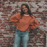 Stripe French Knit | Sweater Mom | Mosstone