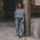 Stripe French Knit | Sweater Mom | French Blue
