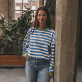 Stripe French Knit | Sweater Mom | French Blue