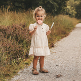 Schiffly | Puff Sleeve Dress | Ecru
