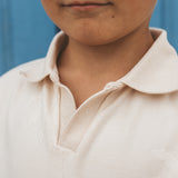 Stamped Palms | Casual Polo | White Swan