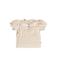 Wavy | Puff Sleeve Top | White Swan