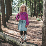 Stretch Denim | Glitter Skirt | Sky Blue