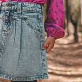 Stretch Denim | Glitter Skirt | Sky Blue
